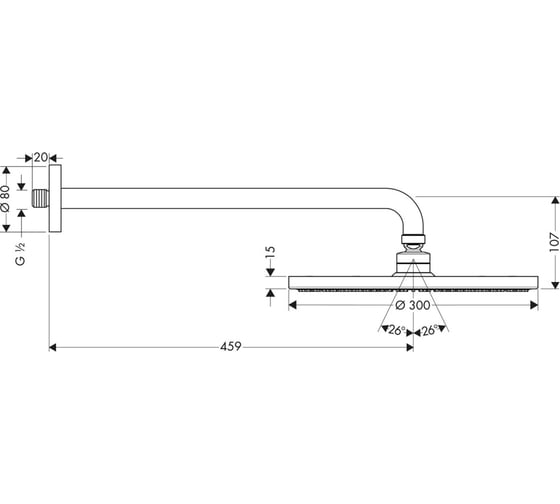 Верхний душ HANSGROHE 27492000 Raindance AIR 300 00000007778
