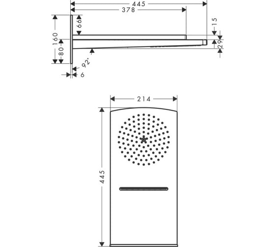 Верхний душ HANSGROHE 28433400 Raindance Rainfall Overhead Shower 2jet 00000008012