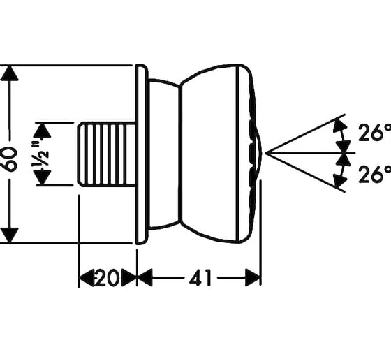 Боковая форсунка HANSGROHE 28466000 Bodyvette 00000008032