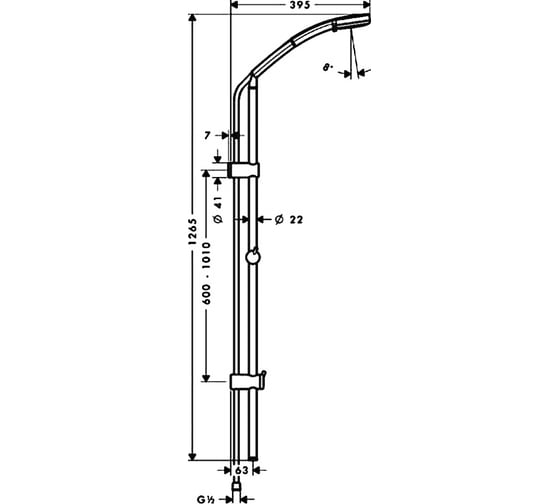 Душевой гарнитур HANSGROHE 27791000 Croma 100 3jet/Multi/Unica'Reno Lift 105 см 00000007879