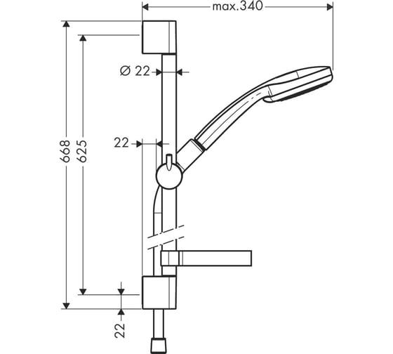 Душевой набор Hansgrohe HG Croma 100 1jet 27717000