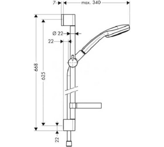 Душевой гарнитур Hansgrohe Croma 100 мulti/Unica’C 65cm 27775000