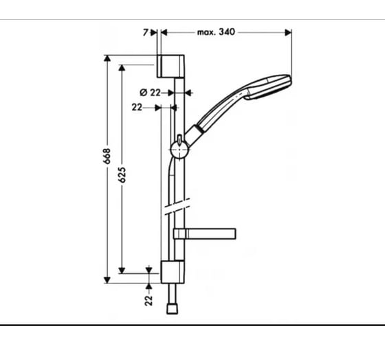 Душевой гарнитур Hansgrohe Croma 100 Vario/Unica’C 65cm 27772000