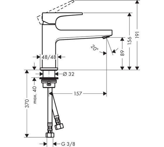 Смеситель для раковины 100 HANSGROHE 74502000 Metropol 00000053939