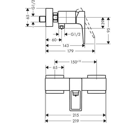 Смеситель для душа HANSGROHE 74560000 Metropol 00000053919