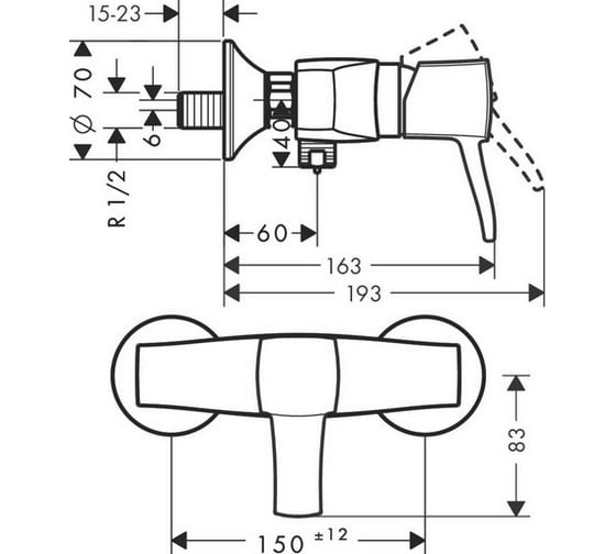 Смеситель для душа HANSGROHE 31360000 Metropol Classic 00000050474
