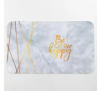 Коврик для ванной Этель "Be happy", 80x50 см, велюр 5481446