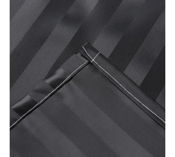Штора в ванную Этель в полоску цвет черный, 180x200 см, 80гр/м2, 100% полиэстер 9748882
