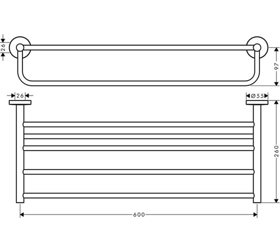Полка для полотенец HANSGROHE 41720000 Logis Universal 00000061850