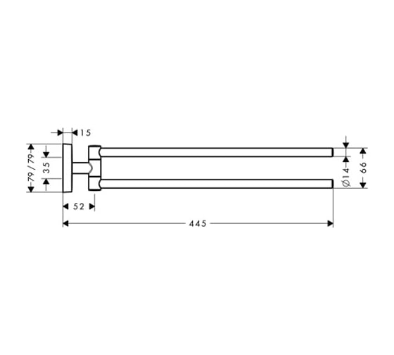 Двойной полотенцедержатель HANSGROHE 41512000 PuraVida 00000008480