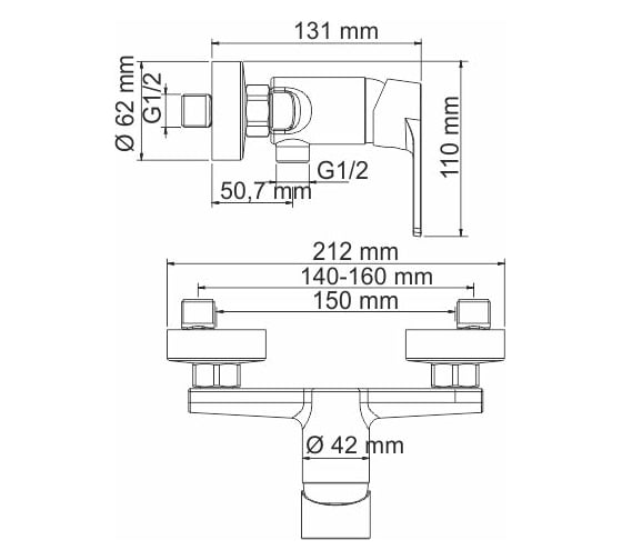 Смеситель для душа WasserKRAFT Dill 6102