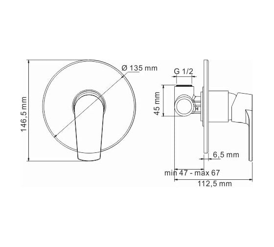 Смеситель для душа WasserKRAFT Dill 6151