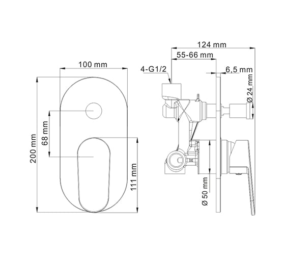 Смеситель для ванны и душа WasserKRAFT Donau 5361