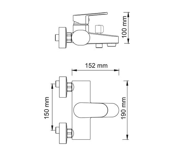 Смеситель для ванны WasserKRAFT Donau с коротким изливом 5301
