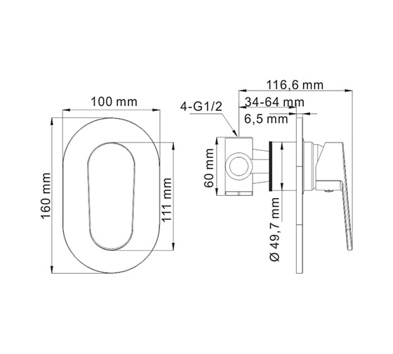 Смеситель для душа WasserKRAFT Donau 5351