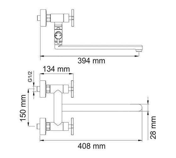 Смеситель для ванны WasserKRAFT Weser с длинным изливом 7802L