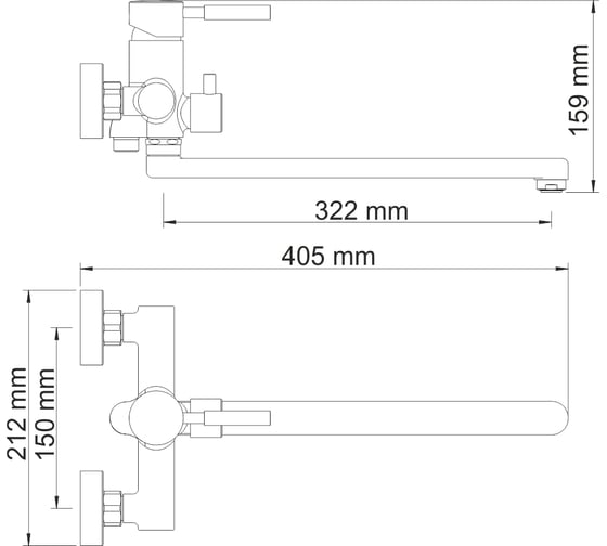 Смеситель для ванны WasserKRAFT Main с длинным изливом 4102L