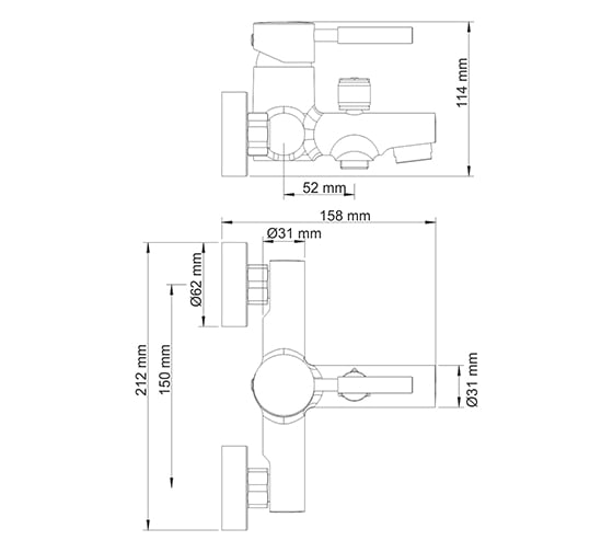 Смеситель для ванны WasserKRAFT Main с коротким изливом 4101