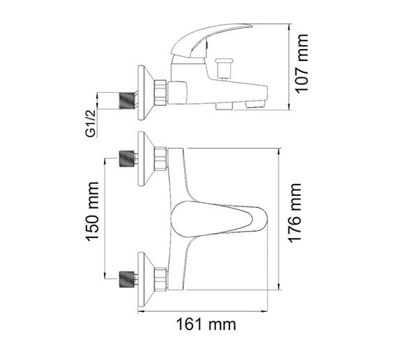 Смеситель для ванны WasserKRAFT Isen с коротким изливом 2601