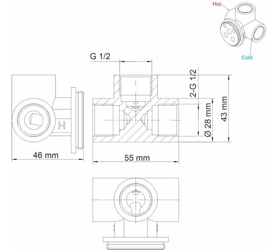 Смеситель для душа WasserKRAFT Wern 4251