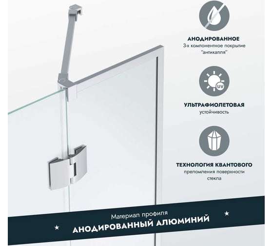 Стеклянная шторка на ванну Mebelvann 1400x900 (300-600) SILVER BEN-401_SL_C