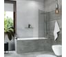 Шторка на ванну стеклянная 1400x900 (300-600) SILVER Mebelvann BEN_401_SL_C_1400x900