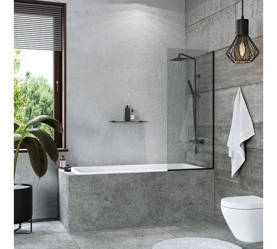 Стеклянная шторка на ванну Mebelvann 1400x500 BLACK BEN_403_BL_C_1400x500 1