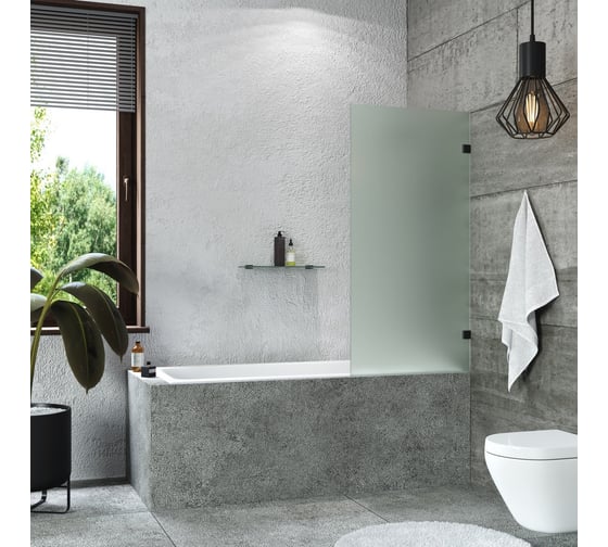 Стеклянная шторка на ванну Mebelvann 1400x700 BLACK BEN_405_BL_M_1400x700 1