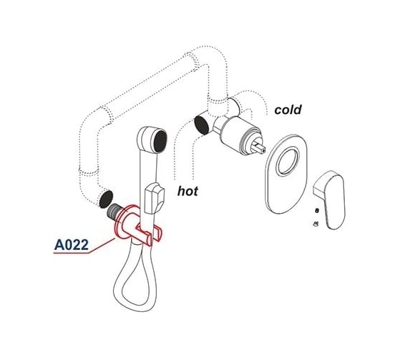 Подключение шланга WasserKRAFT A022