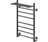 Электрический кабельный полотенцесушитель Ника WAY-2 80/50 с полкой RAL9005 черный матовый U WAY-2 80/50 с/п черн U