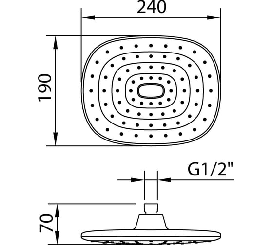 Верхний душ CLEVER STYLE AIR 240х190 99606
