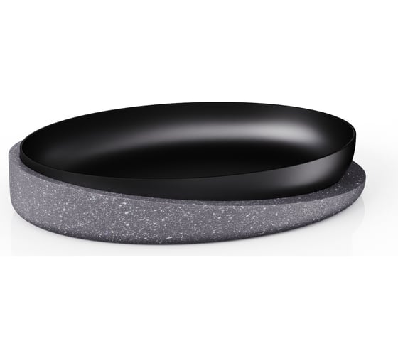Настольная мыльница для ванной FORA Granit dark полирезин FOR-GRD036 1
