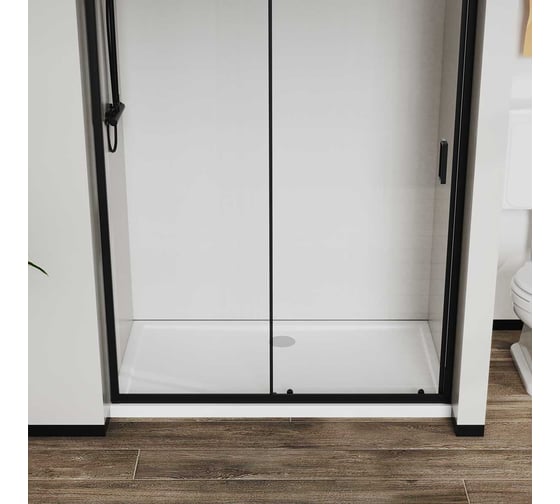 Душевая дверь VINCEA City 1200, черный, стекло прозрачное VDS-5CT120CLB