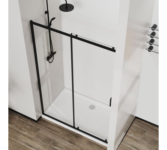 Душевая дверь VINCEA City 1200, черный, стекло прозрачное VDS-5CT120CLB