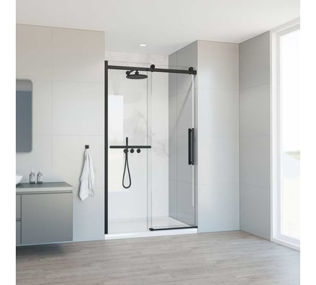 Душевая дверь VINCEA Como Soft 1300, черный, стекло прозрачное VDS-1CS130CLB