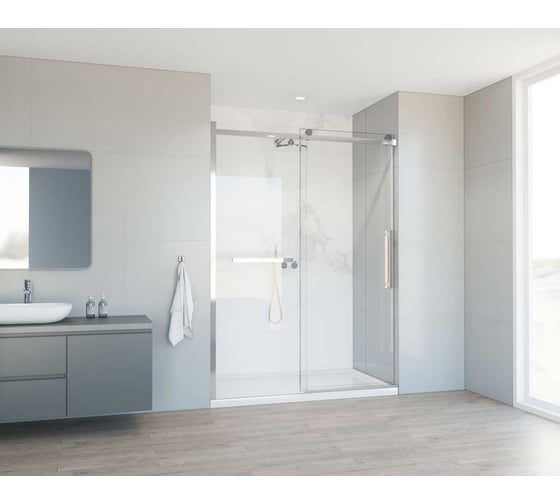 Душевая дверь VINCEA Como Soft 1400, хром, стекло прозрачное VDS-1CS140CL