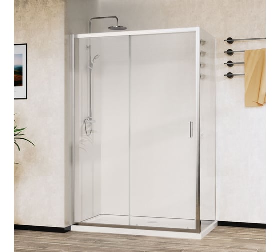 Душевой уголок VINCEA City 1200x900, хром, стекло прозрачное VSR-5CT9012CL
