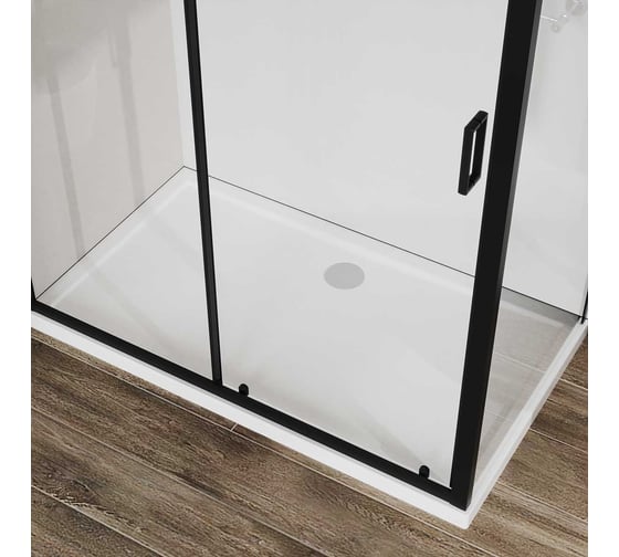 Душевой уголок VINCEA City 1200x900, черный, стекло прозрачное VSR-5CT9012CLB
