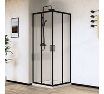 Душевой уголок VINCEA City 1000x800, черный, стекло прозрачное VSS-5CT8010CLB