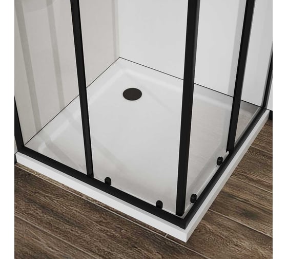 Душевой уголок VINCEA City 900x900, черный, стекло прозрачное VSS-5CT900CLB
