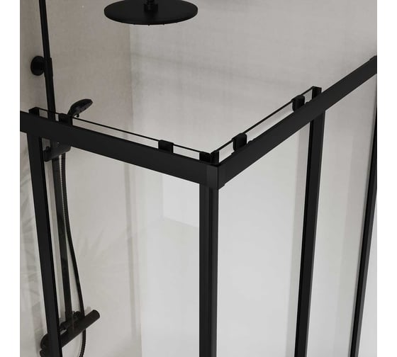 Душевой уголок VINCEA City 900x900, черный, стекло прозрачное VSS-5CT900CLB
