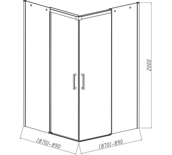 Душевой уголок VINCEA Dice 900x900, хром, стекло прозрачное VSS-4D900CL