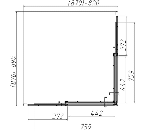 Душевой уголок VINCEA Dice 900x900, хром, стекло прозрачное VSS-4D900CL