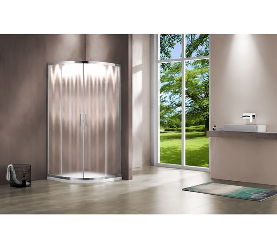 Душевой уголок VINCEA Garda 800x800, хром, стекло шиншилла VSQ-1G800CH