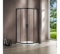 Душевой уголок VINCEA Garda 900x900, черный, стекло прозрачное VSQ-1G900CLB
