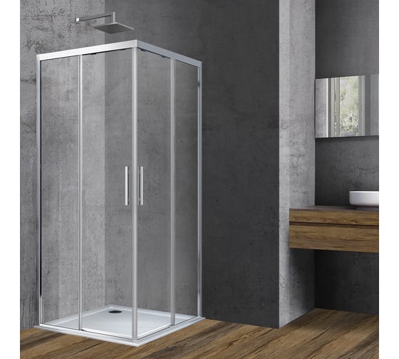 Душевой уголок VINCEA Soft 1000x1000, хром, стекло прозрачное VSS-3SO100CL