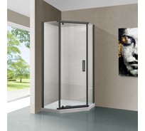 Душевой уголок VINCEA Stresa 1000x1000, вороненая сталь, стекло прозрачное VSP-1S100CLGM