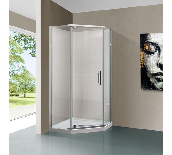 Душевой уголок VINCEA Stresa 900x900, хром, стекло прозрачное VSP-1S900CL