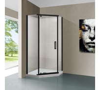 Душевой уголок VINCEA Stresa 900x900, черный, стекло прозрачное VSP-1S900CLB