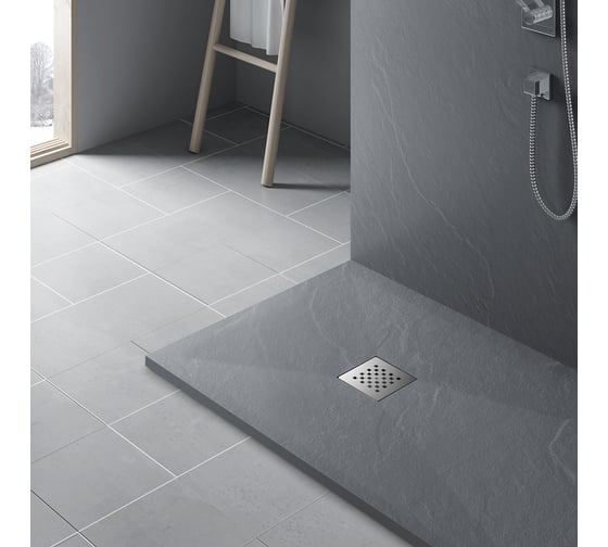 Поддон для душа из искусственного камня VINCEA 1100x800x25, серый VST-4SR8011G